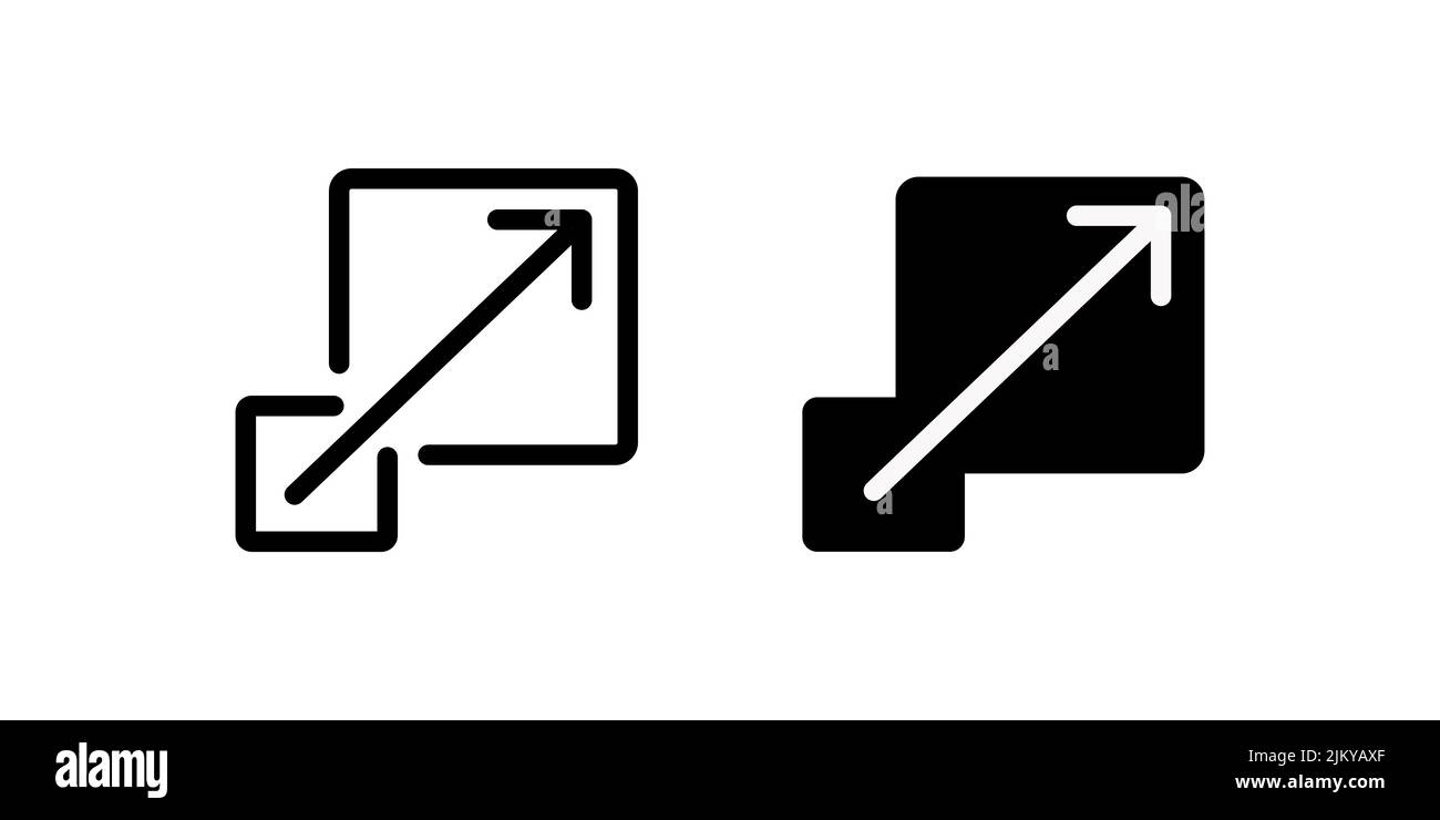 Scalability-Symbolsatz. Premium Simple Element aus Startup Icons Collection. Satz von Skalierbarkeitszeichen in ausgefüllten, umrissenden, flachen Stilen. Stock Vektor