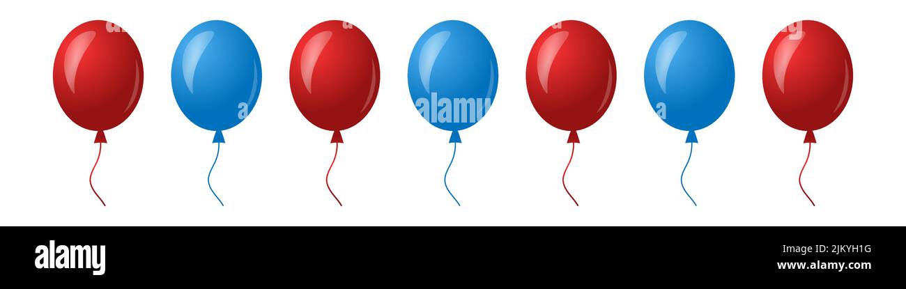 Set von glänzenden bunten Ballons isoliert auf weißem Hintergrund Stock Vektor