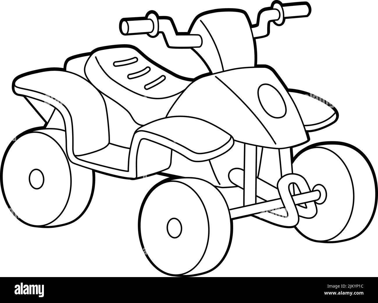 Quad Bike Fahrzeug Coloring Page für Kinder Stock Vektor