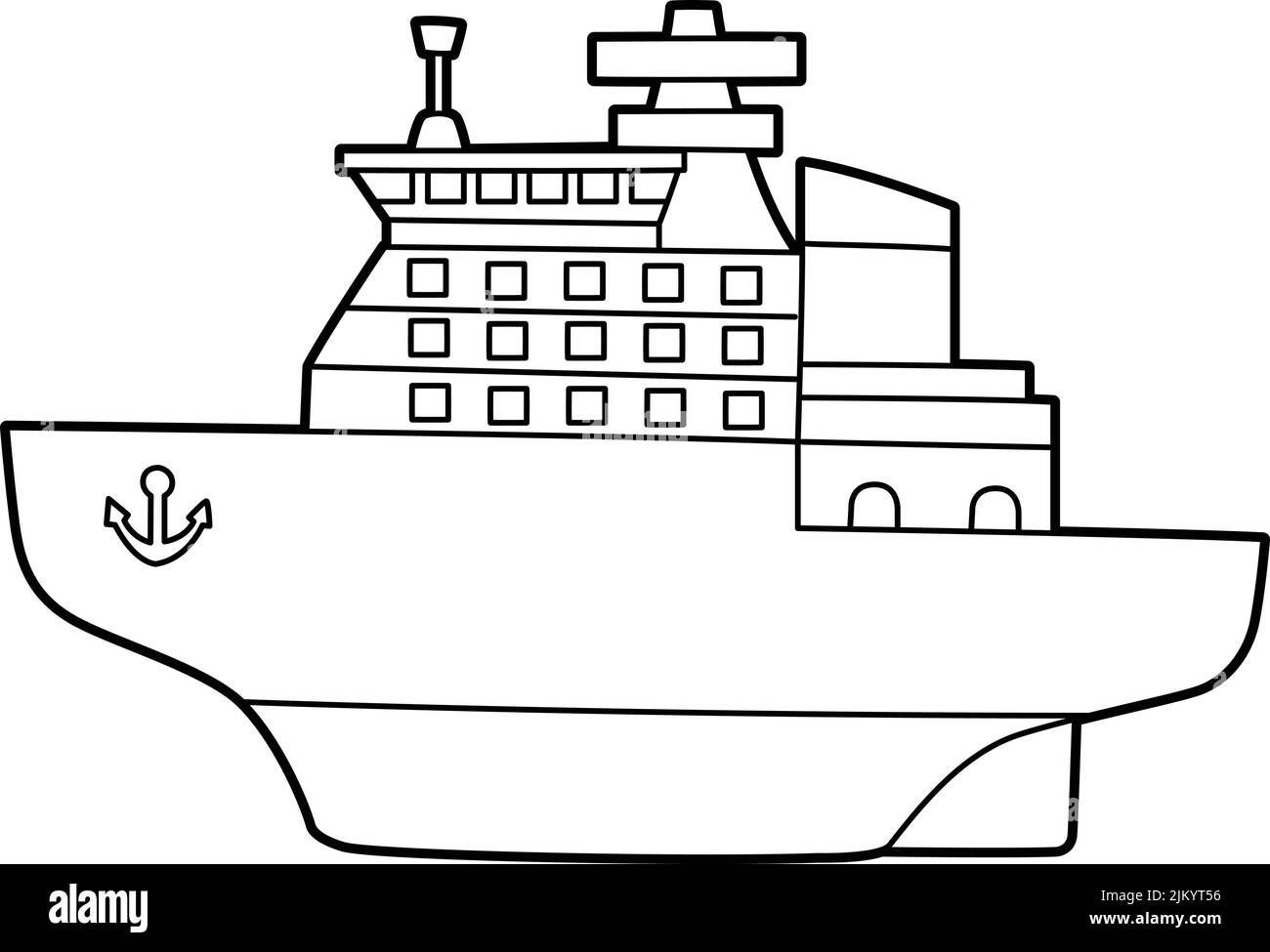 Ice Breaker Vehicle Coloring Page für Kinder Stock Vektor