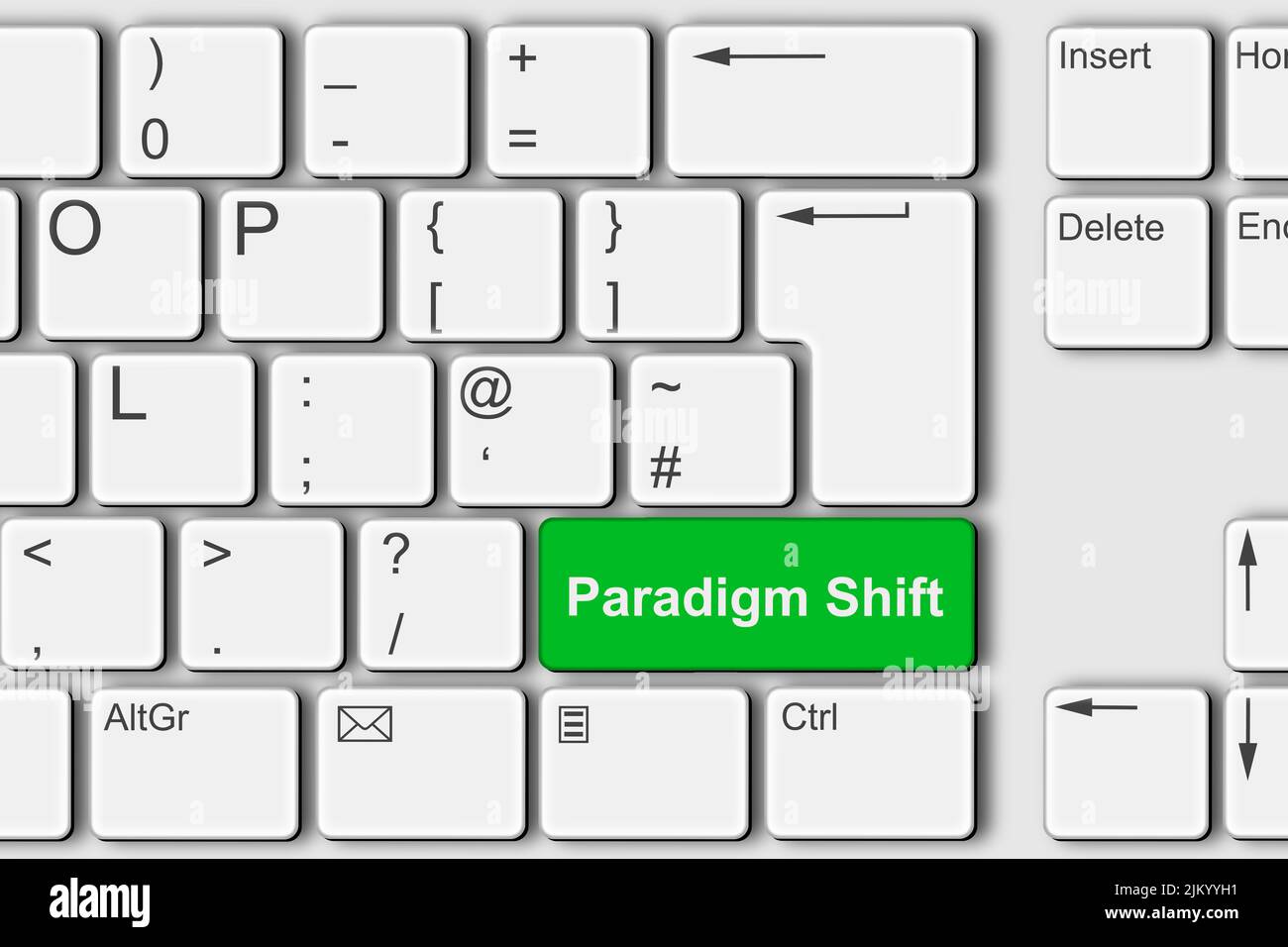 Paradigmenwechsel-Konzept PC-Computertastatur 3D Illustration Stockfoto