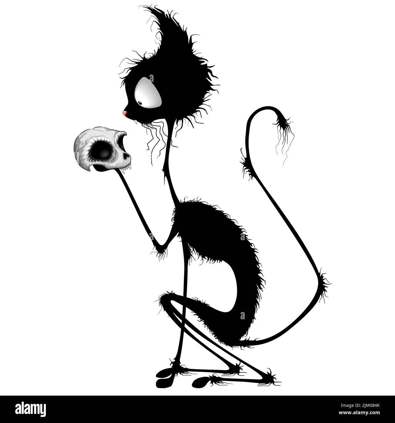 Lustige Katze Charakter wie eine lustige Parodie auf den Shakespeare "zu sein oder nicht zu sein, das ist die Frage". Urheberrechtlich Geschützte Vektorgrafik Stock Vektor