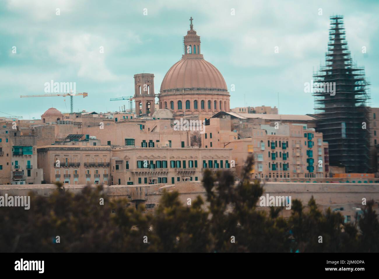 Blick auf die St. John's Co-Cathedral in Valetta, Malta Stockfoto