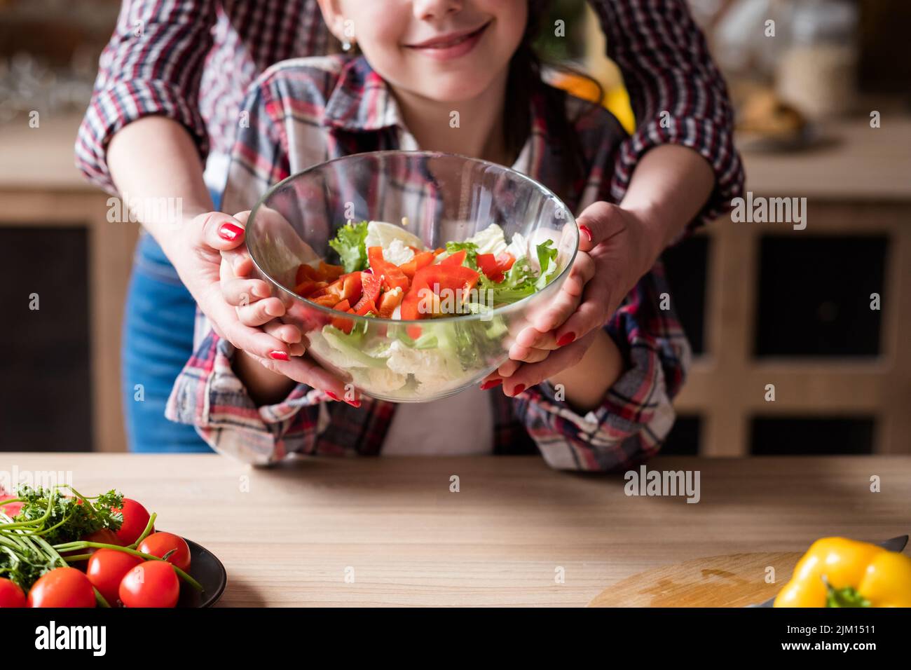 Vegan essen gesunde Bio-Lebensmittel Salat Gemüse Stockfoto
