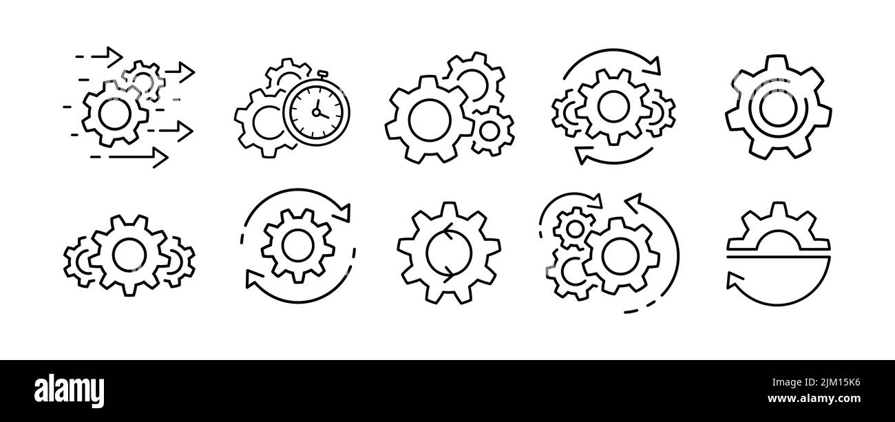 Vorgang zur Optimierung der Symbolgruppe der Prozessverwaltung Stock Vektor