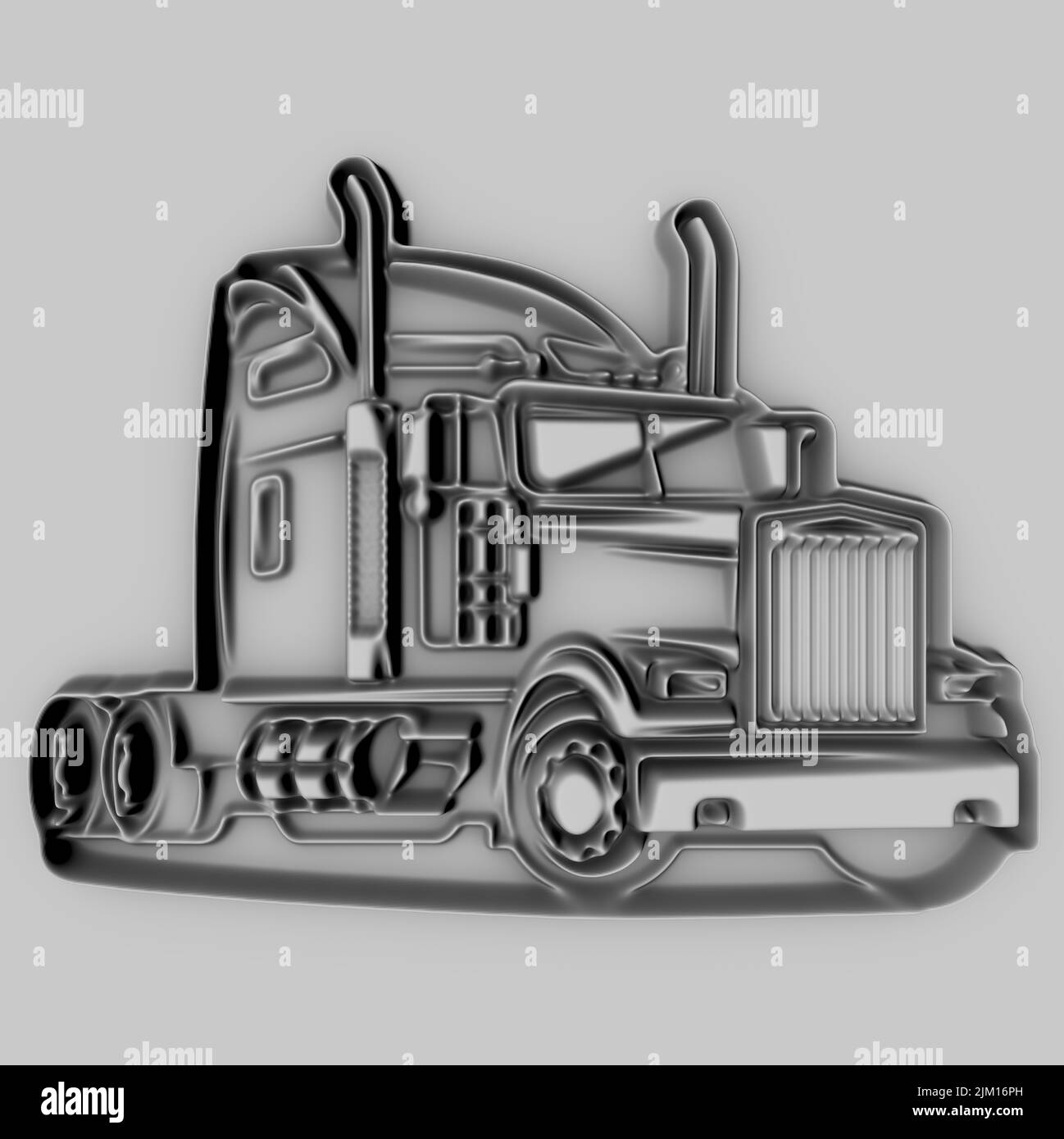 Ein Sattelschlepper, auch als Sattelschlepper bekannt, ist die Kombination aus einer Zugmaschine und einem oder mehreren Sattelschlepper für die Güterbeförderung. Stockfoto