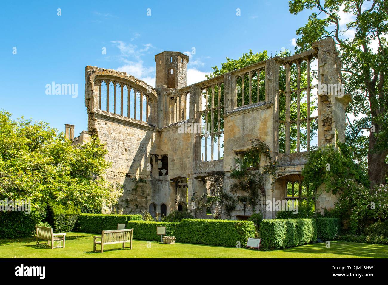 Bankettsaal Ruinen in Sudeley Castle, Winchcombe, Gloucestershire, England Stockfoto