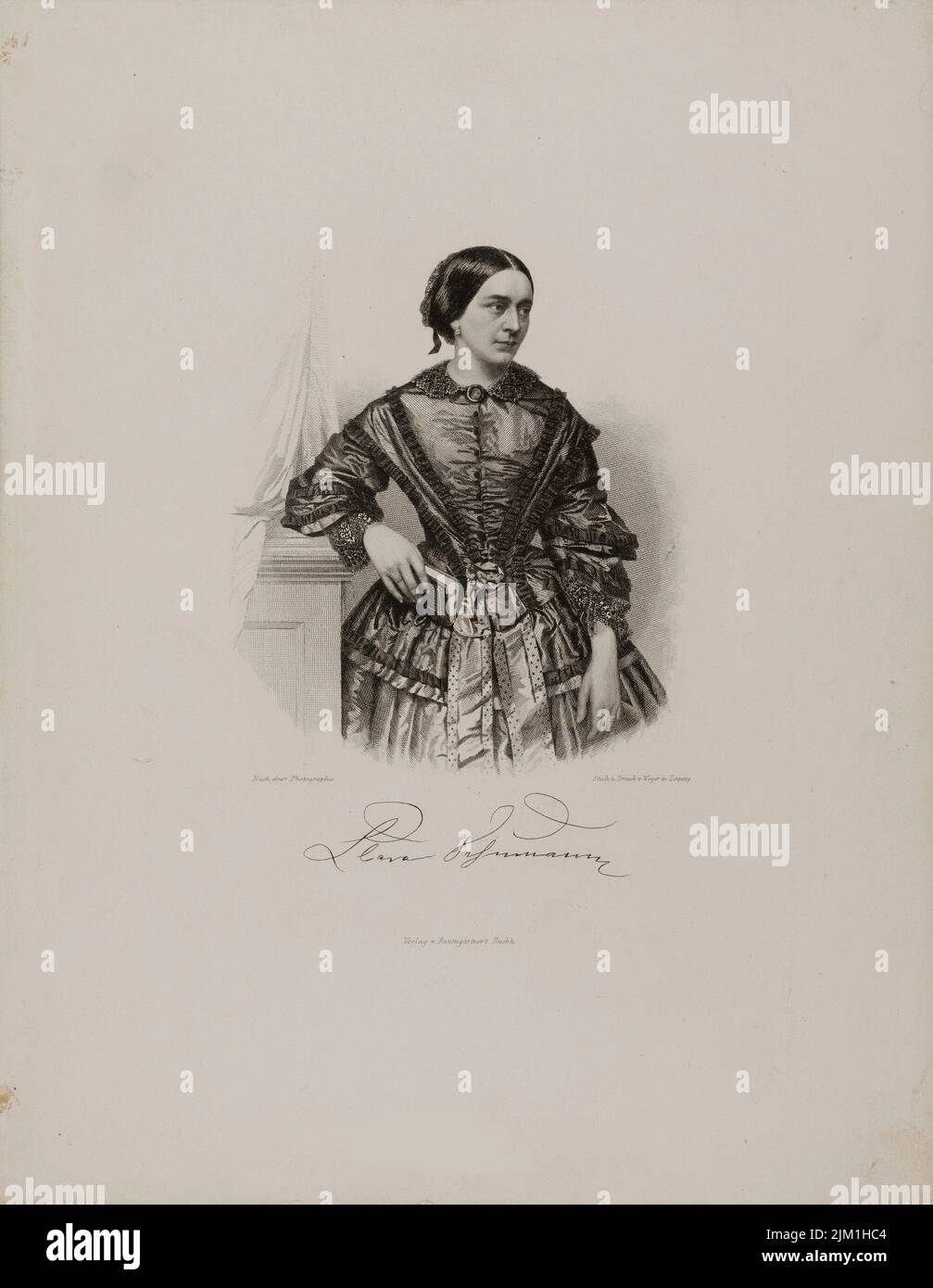 Porträt von Clara Schumann (1819-1896). Museum: PRIVATE SAMMLUNG. Autor: AUGUST WEGER. Stockfoto