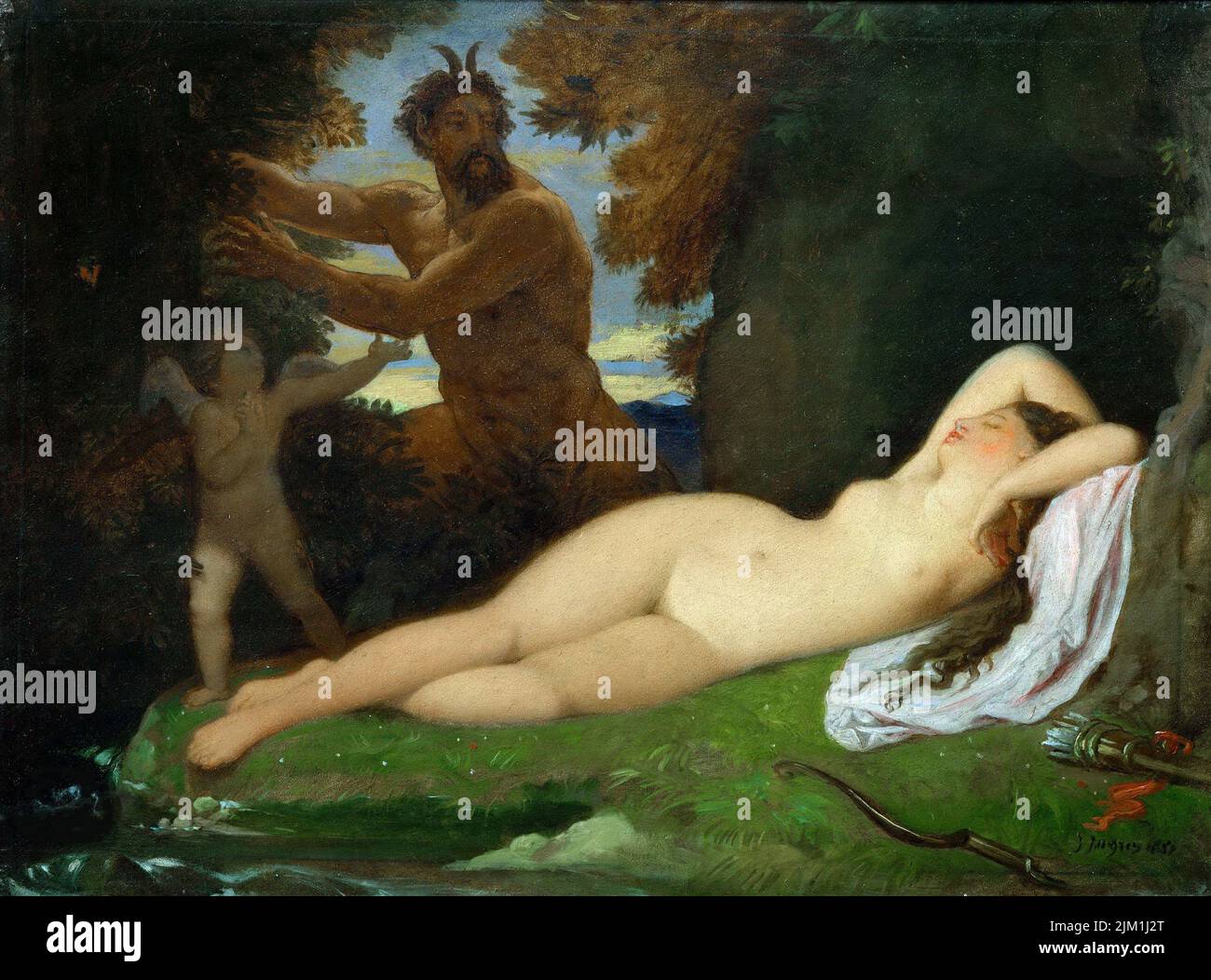 Jupiter und Antiope. Museum: Musée d'Orsay, Paris. AUTOR: JEAN AUGUSTE DOMINIQUE INGRES. Stockfoto