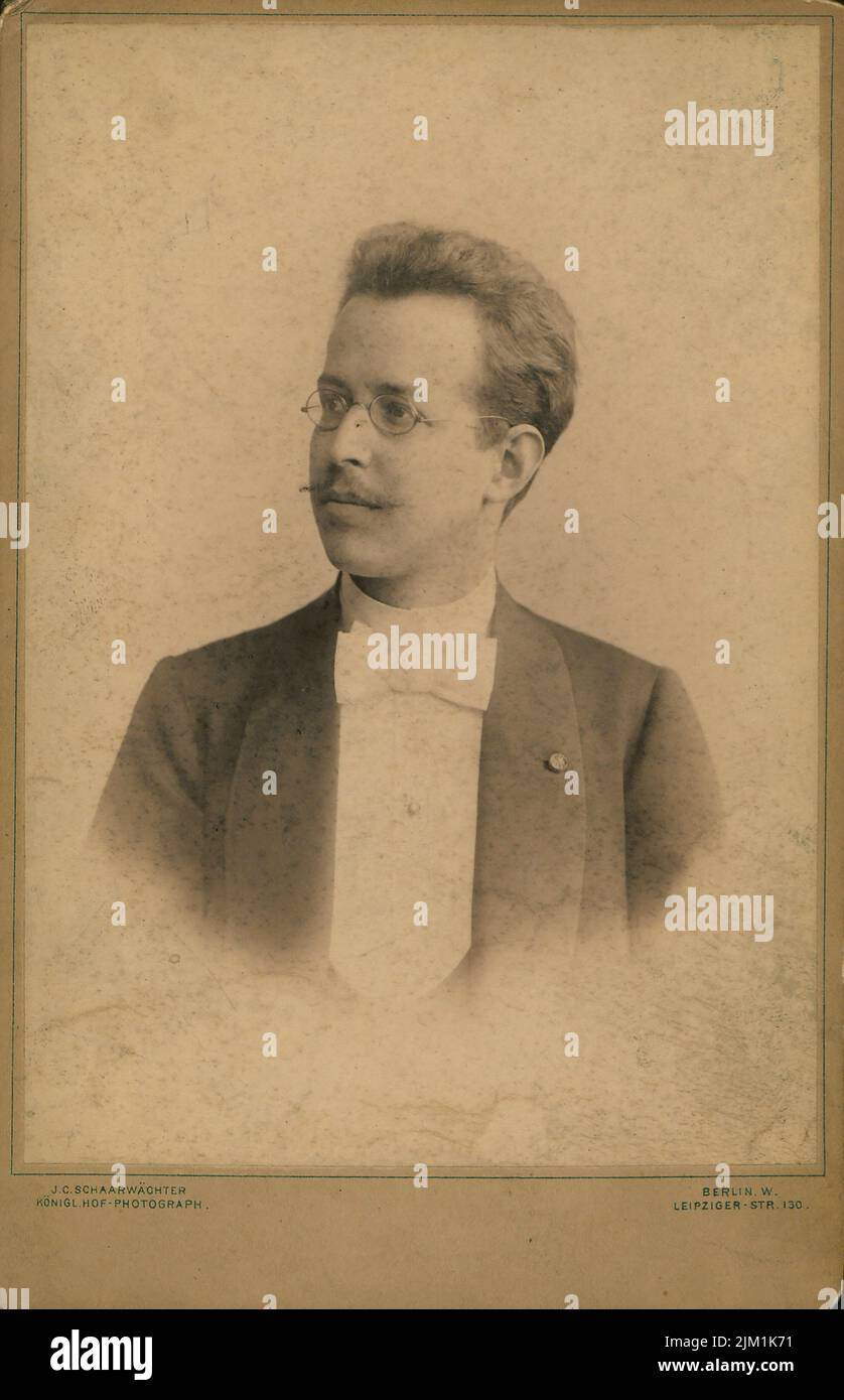 Porträt des Pianisten und Komponisten José Vianna da Motta (1868-1948). Museum: PRIVATE SAMMLUNG. AUTOR: JULIUS CORNELIUS SCHAARWÄCHTER. Stockfoto
