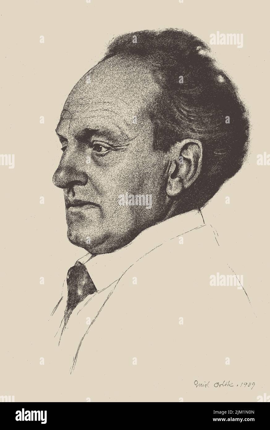 Porträt des Dramatikers und Romanciers Gerhart Hauptmann (1862-1946). Museum: PRIVATE SAMMLUNG. Autor: EMIL ORLIK. Stockfoto