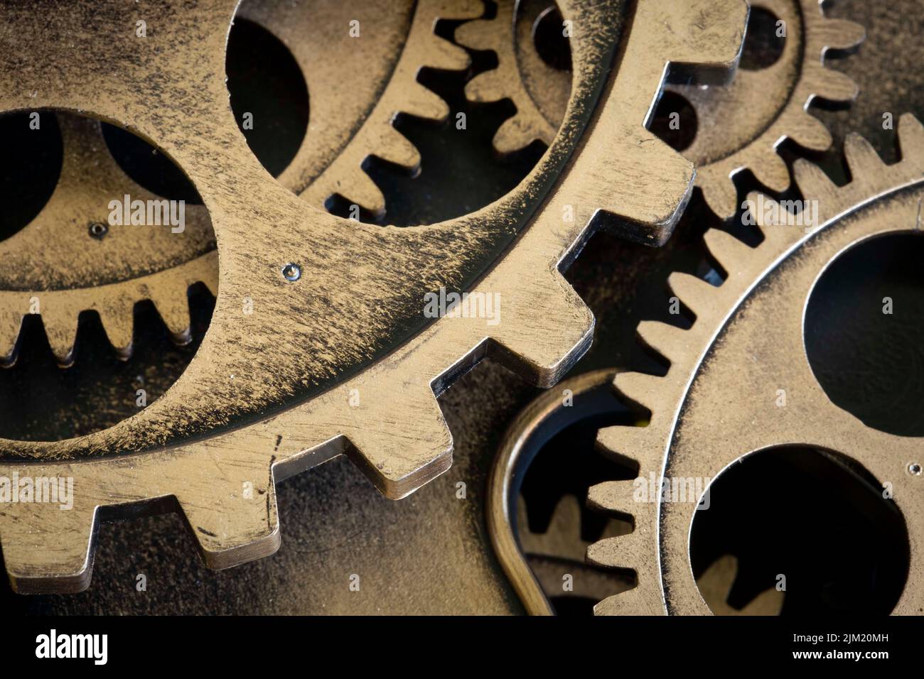 Teamwork-Geschäftskonzept - Perspektive des Motorgetrieberads, für die Industrie. Uhrradgetriebe Stockfoto