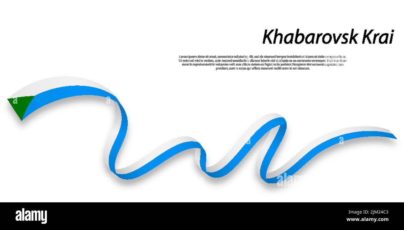 Winkende Band oder Streifen mit Flagge der Region Chabarowsk ist eine Region von Russland Stock Vektor
