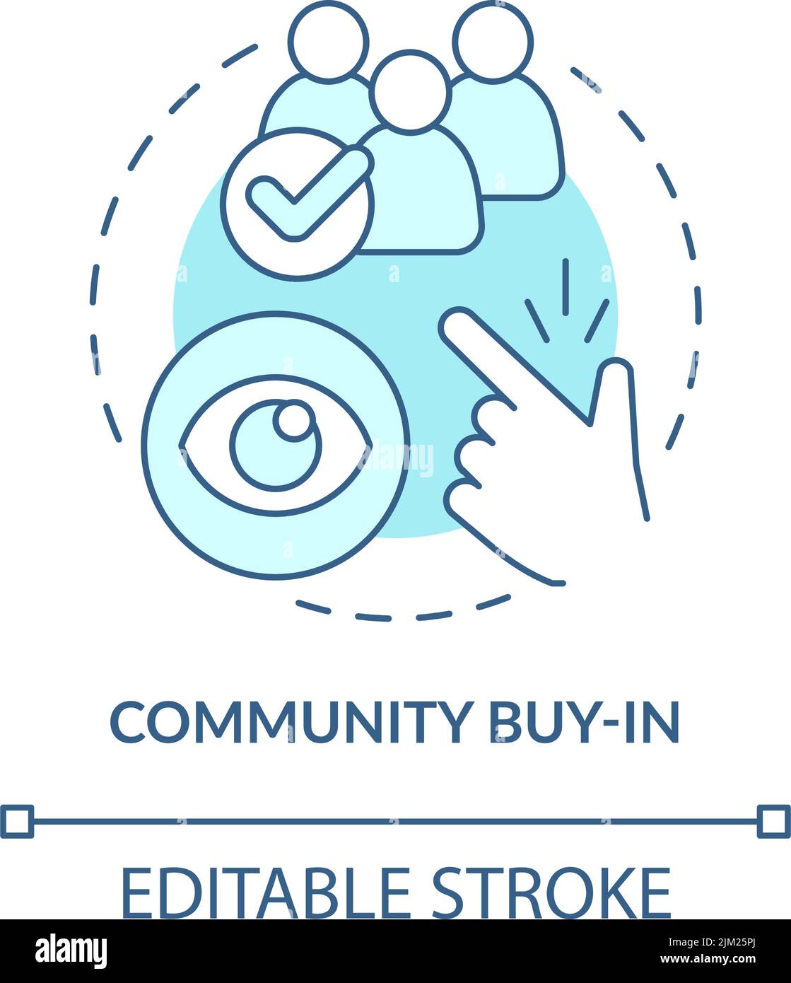 Community kaufen in türkisfarbenem Konzept Symbol Stock Vektor