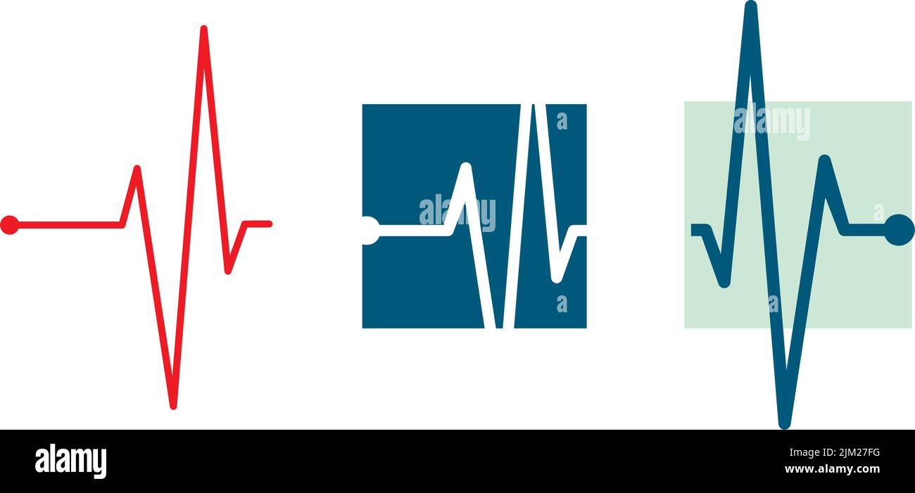 Symbolvektor für Herzfrequenzgrafik Stock Vektor