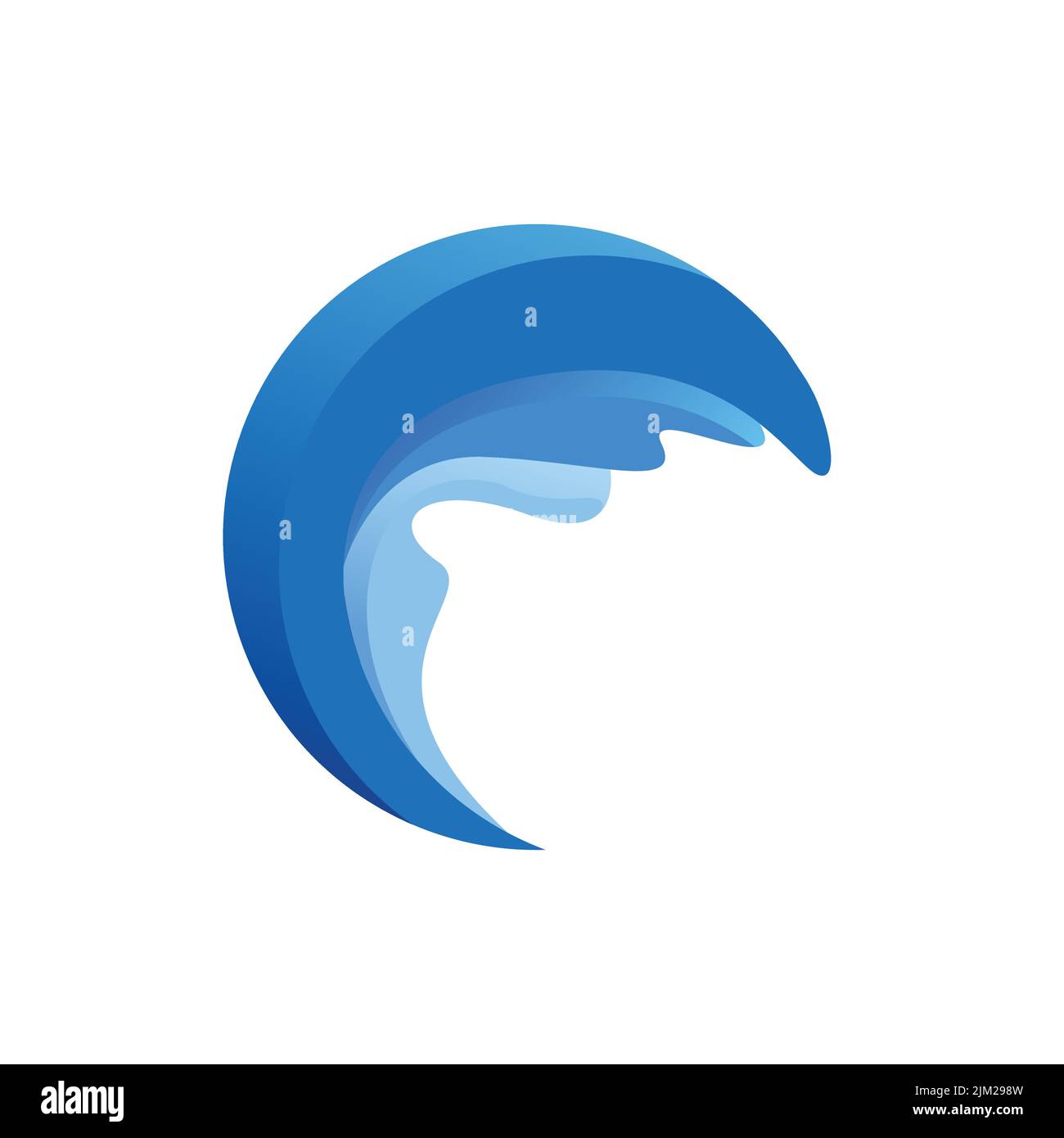 Ocean Wave Logo-Design. Vektorvorlage Wassersymbol. Sea-Wave-Logo. Ozean Sturm Gezeiten Wellen welligen Fluss blaues Wasser Stock Vektor