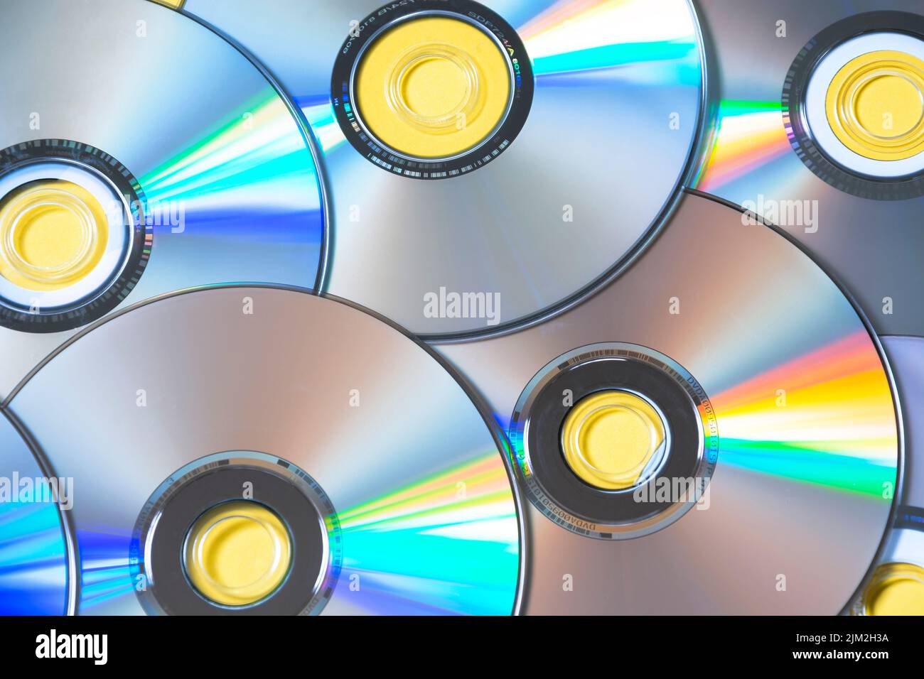 Hintergrund von CDs und DVDs Stockfoto