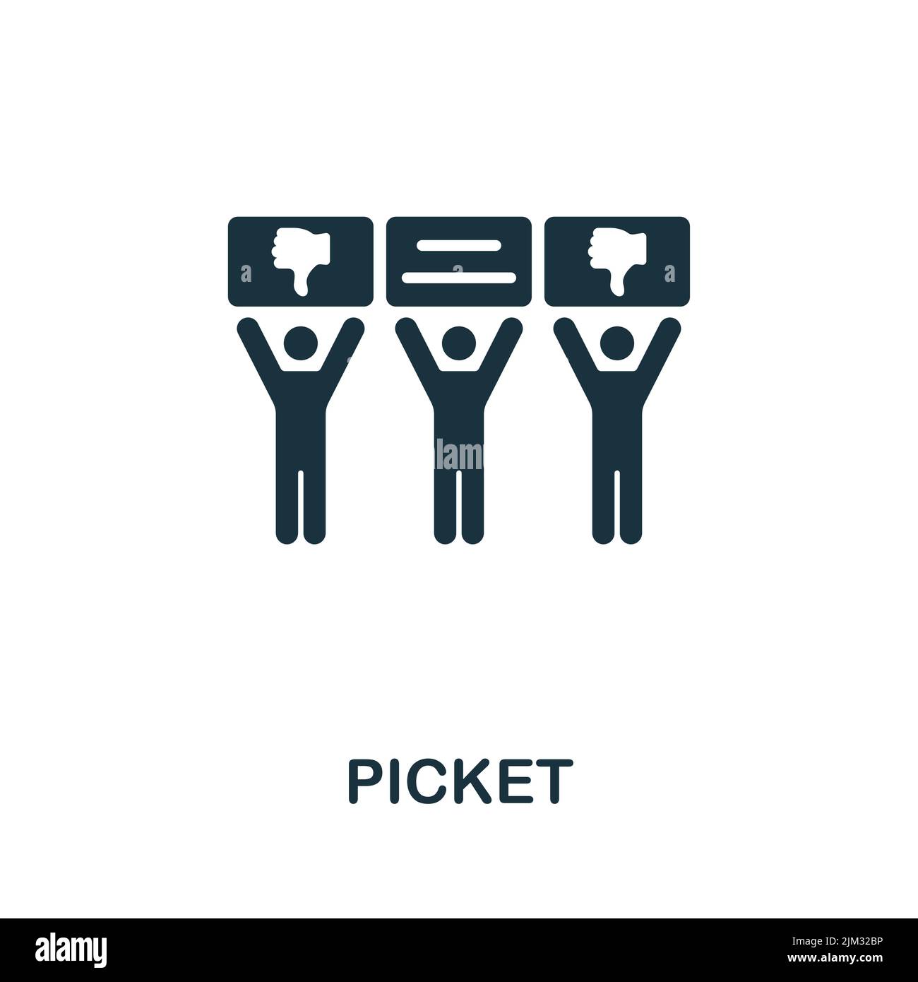 Picket-Symbol. Monochromes einfaches Zeilensymbol für Vorlagen, Webdesign und Infografiken Stock Vektor