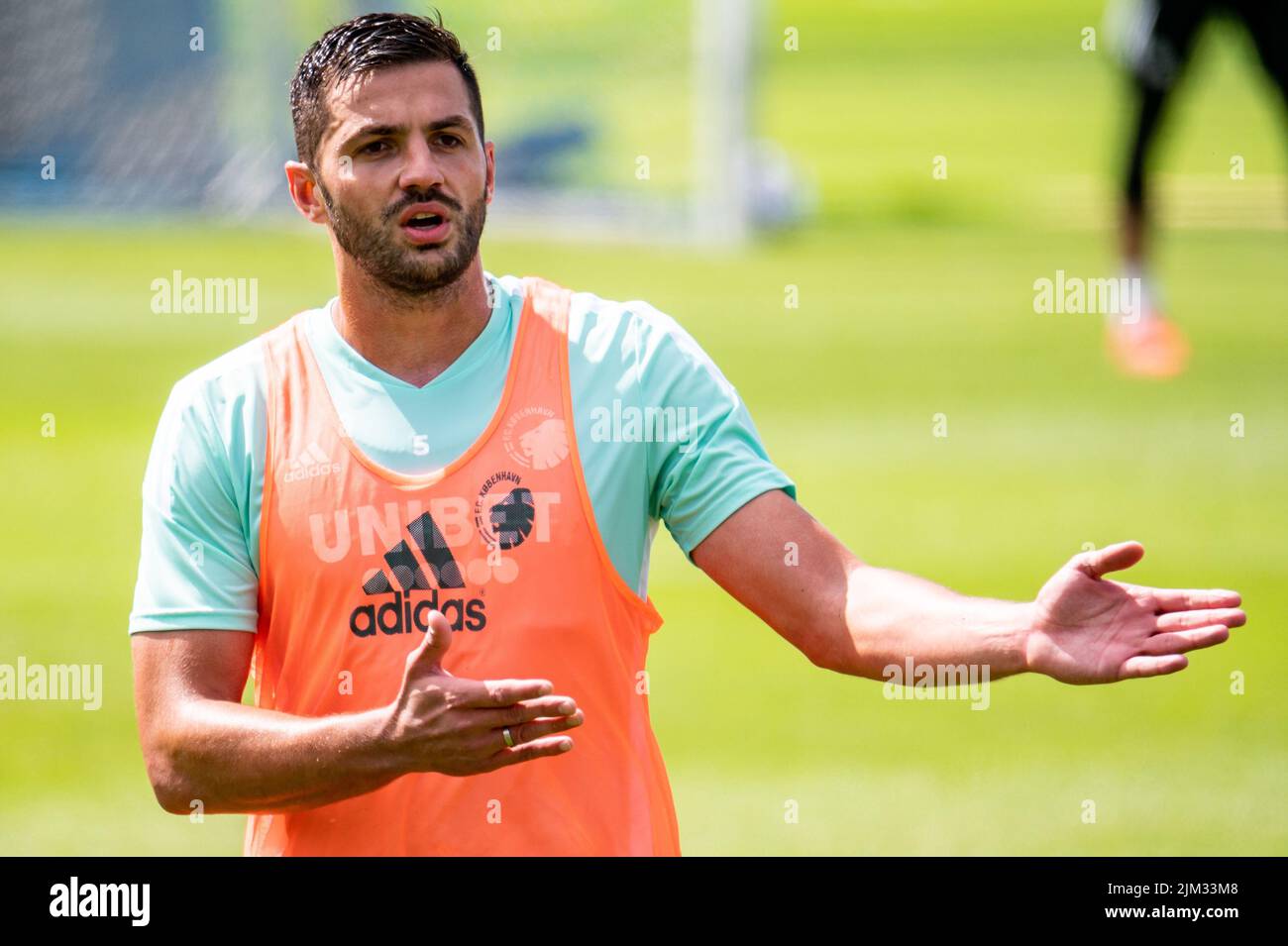 Kopenhagen, Dänemark. 28., Juli 2022. Davit Khocholava vom FC Kopenhagen bei einem Training auf der FC Coopenhagn Trainingshalle in Frederiksberg, Kopenhagen. (Foto: Gonzales Photo - Tobias Jorgensen). Stockfoto