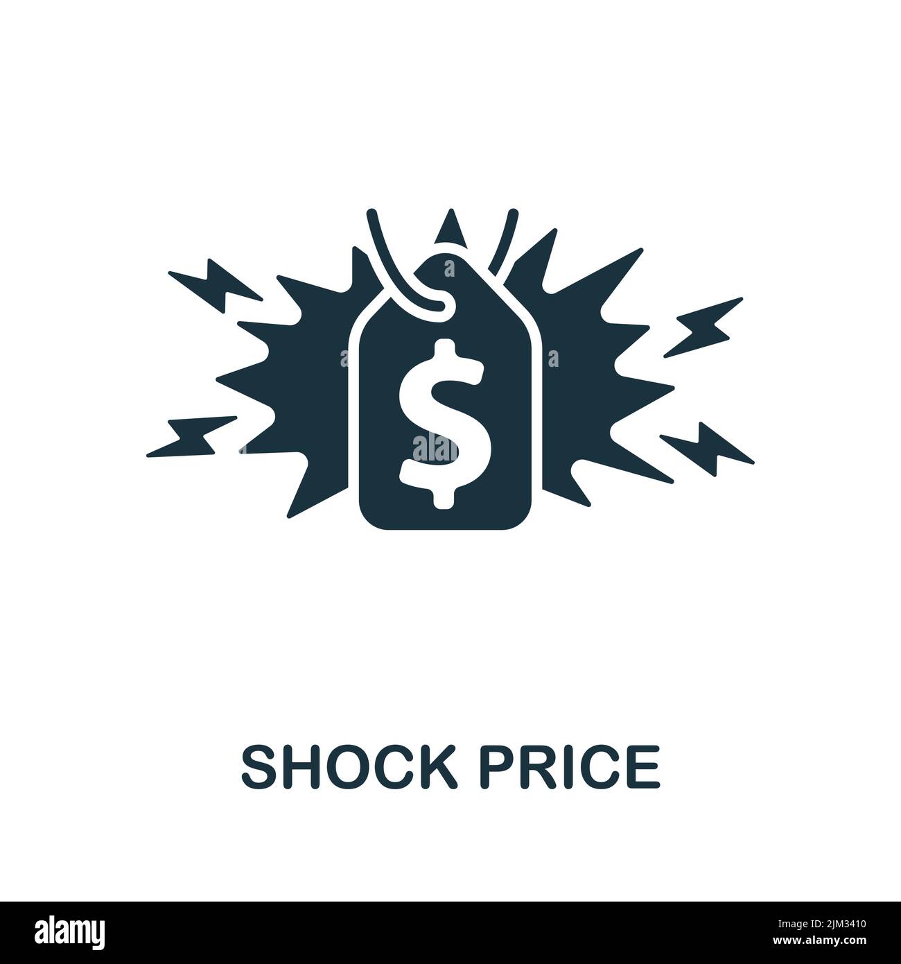 Symbol „Schock-Preis“. Monochrom Simple Line Retail Icon für Vorlagen, Webdesign und Infografiken Stock Vektor