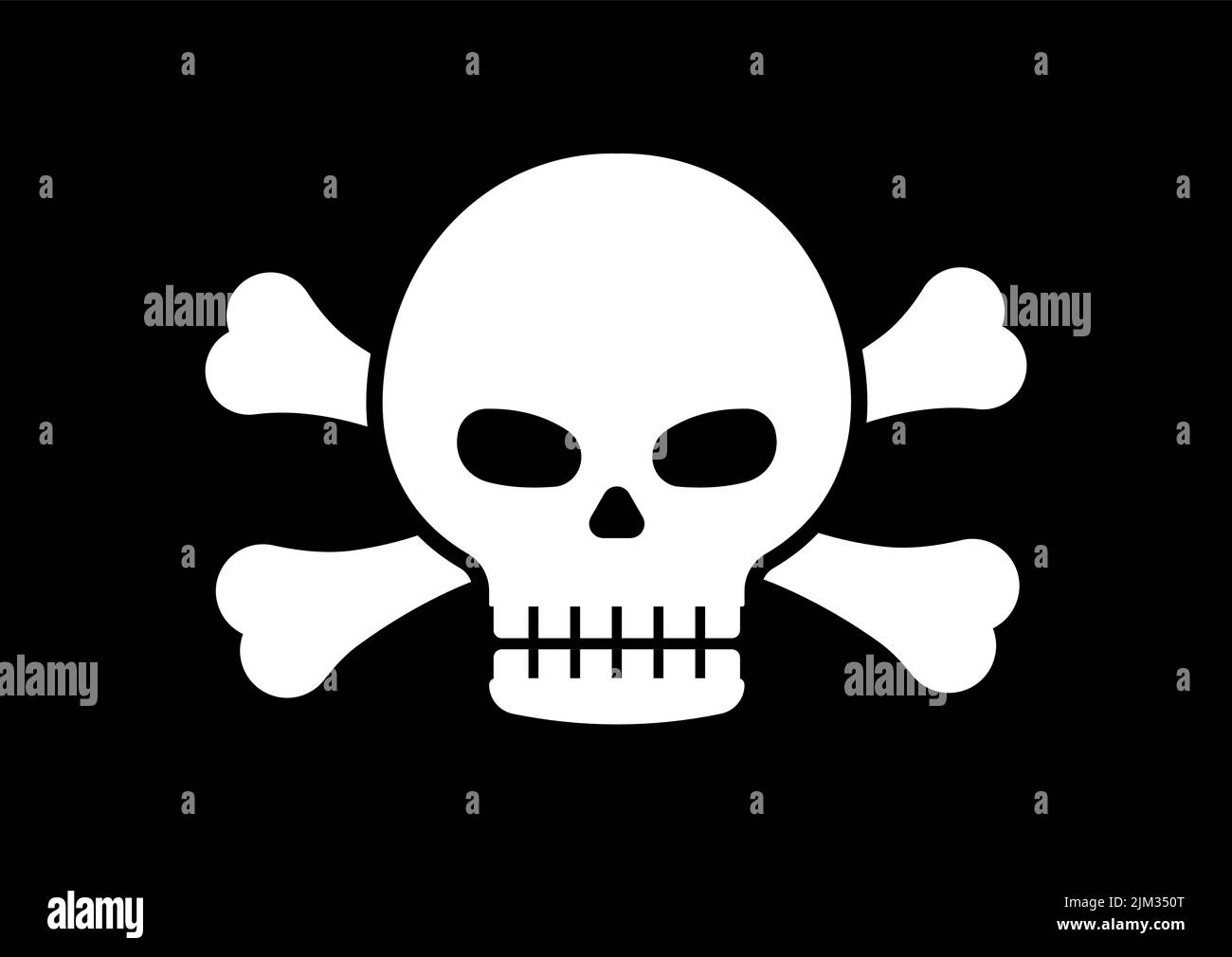 Vektor-Illustration mit Totenkopf- und Kreuzknochen-Abzeichen. Stock Vektor