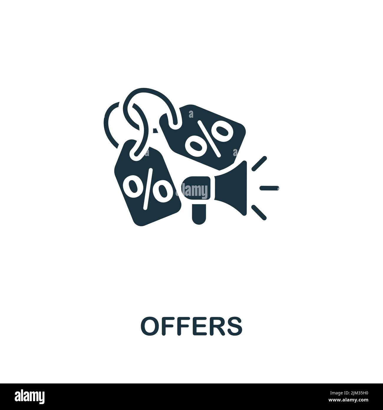 Symbol „Angebote“. Monochrom Simple Line Retail Icon für Vorlagen, Webdesign und Infografiken Stock Vektor
