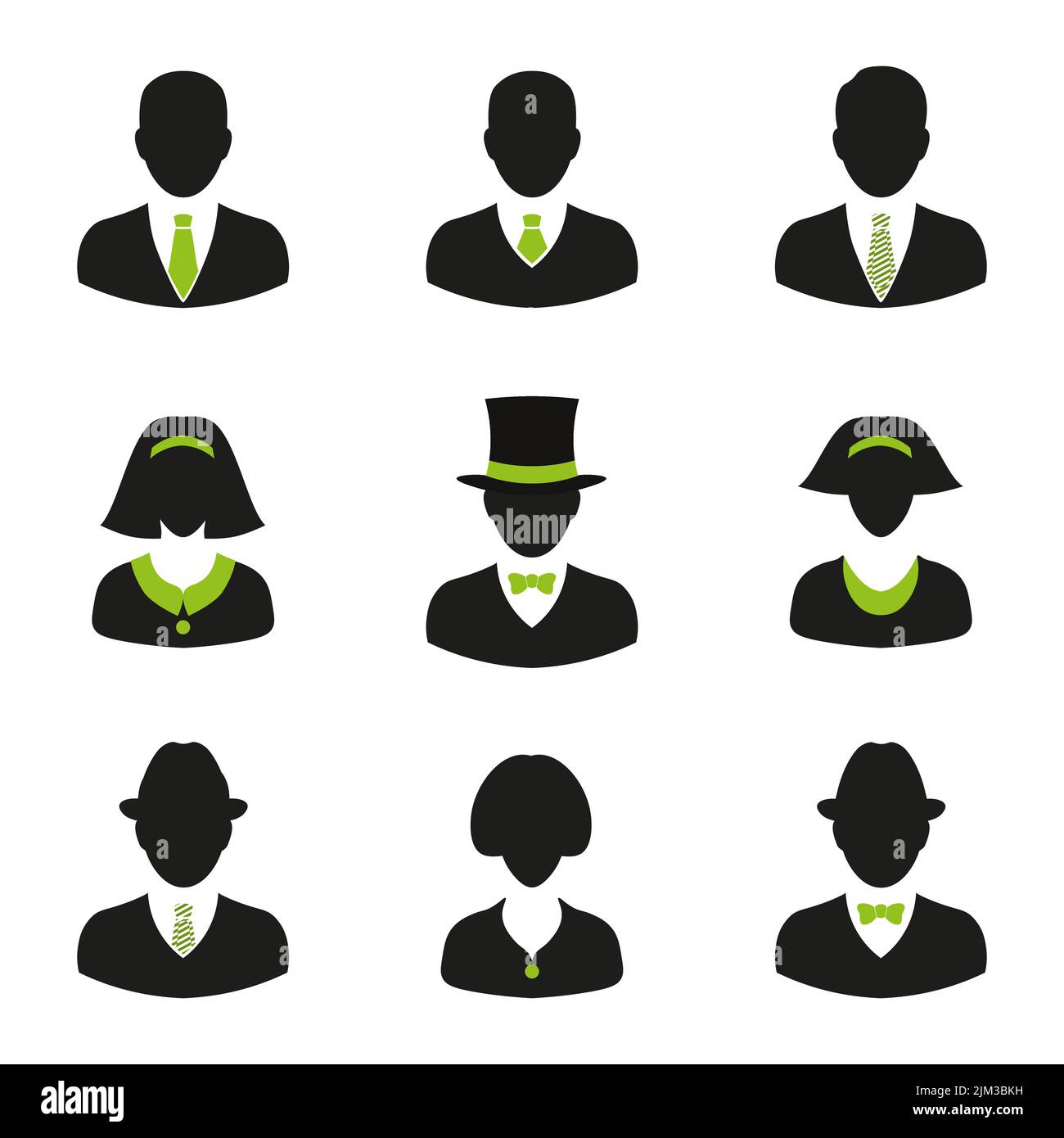 Legende für Menschen in flachem Stil. Avatar-Symbole. Stock Vektor