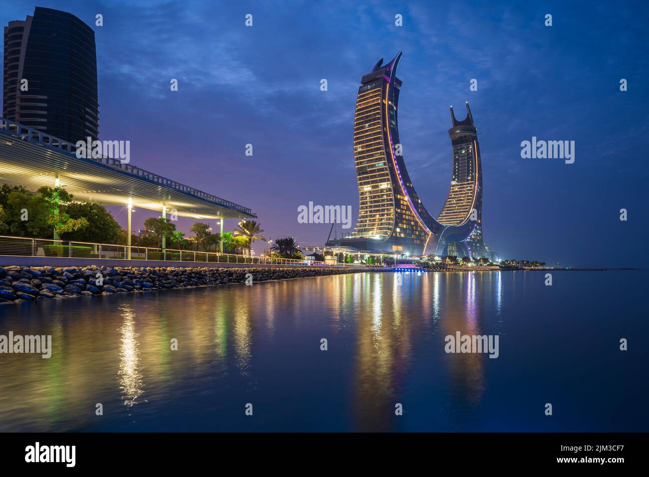 Katara Twin Tower Hotel, Lusail Marina Park Doha, Katar. Stockfoto