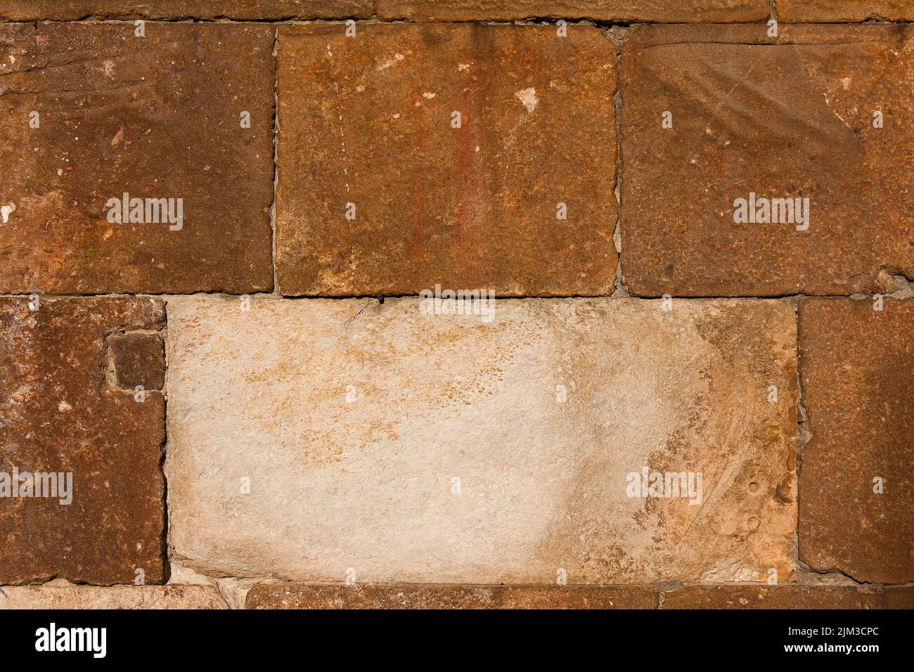 Mittelalterliche Block quadratische Form Steinmauer als backgorund Stockfoto