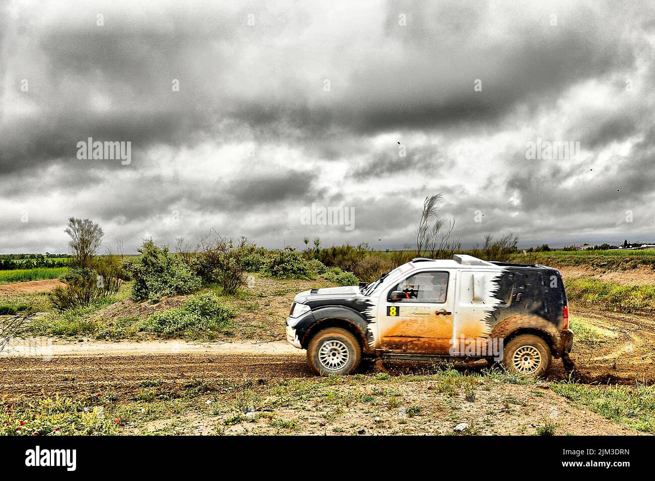 Rallye von Geländewagen, 4x4, durch den Süden Spaniens Stockfoto
