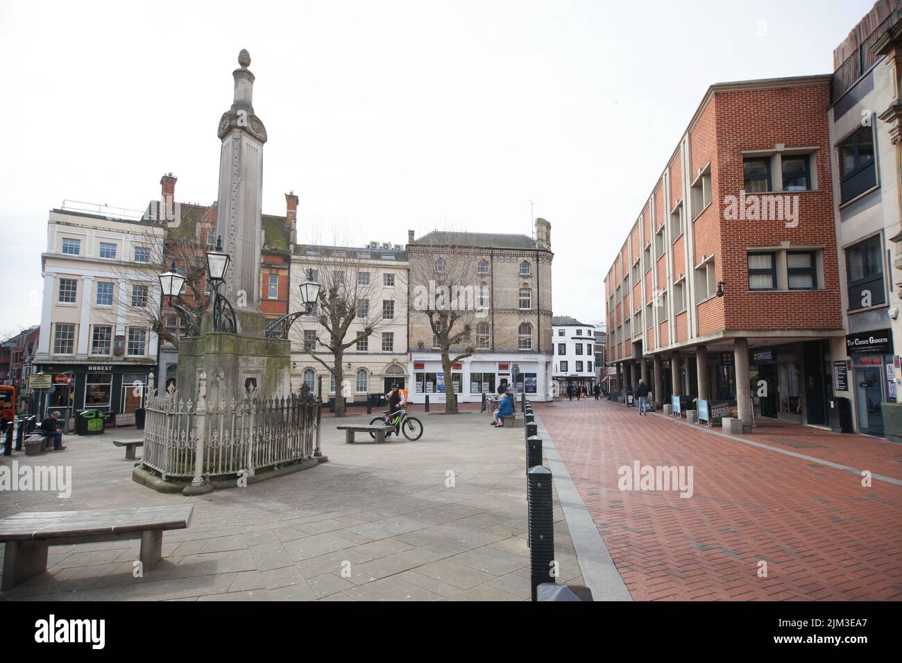 Blick auf den Market Place in Reading, in der britischen Stadt Stockfoto