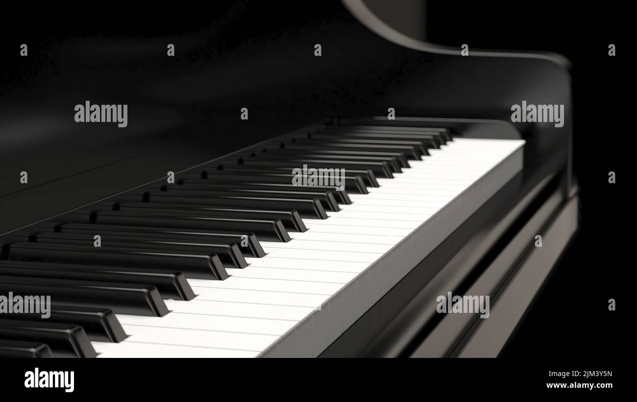 Eine Nahaufnahme der Keyboards eines Klaviers - klassische Musik Stockfoto