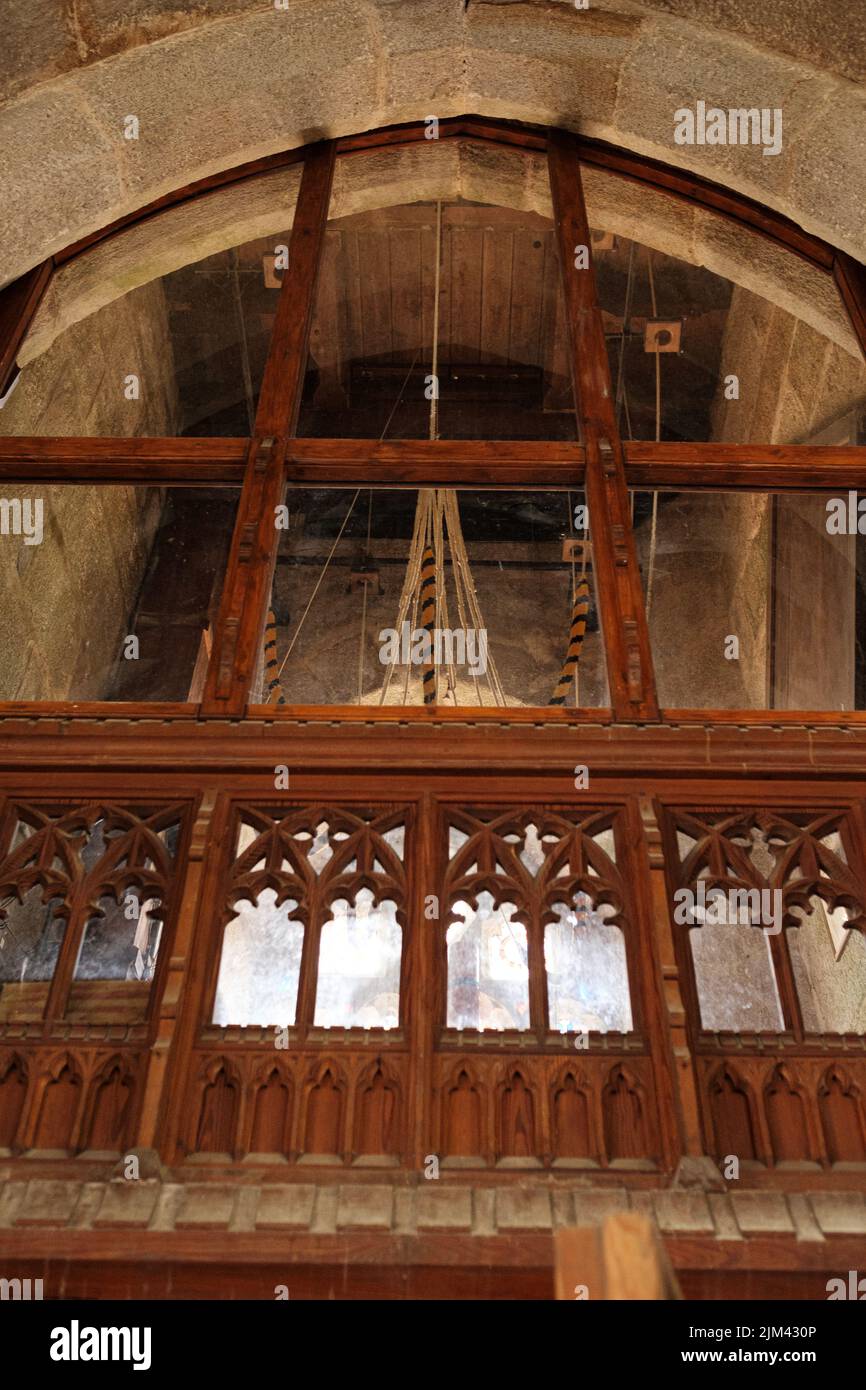 Innenraum von St. Crewenna (KIRCHE VON SAINT CREWEN), Crowan, Cornwall Stockfoto