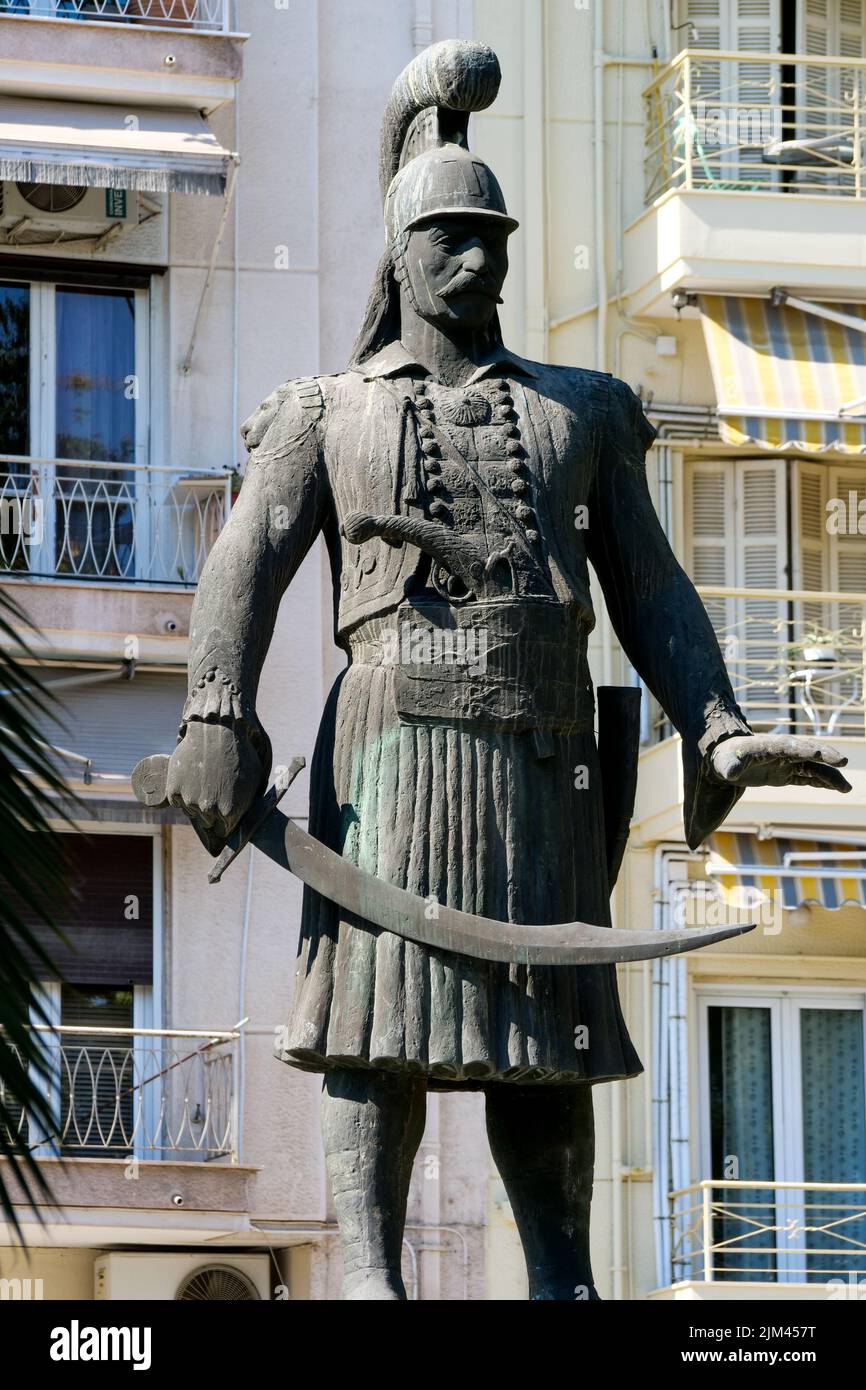 Statue von Theodiros Kolokotronis, Park Theotoka, Πάρκο Θεοτοκά, Thessaloniki, Mazedonien, Nordostgriechenland Stockfoto