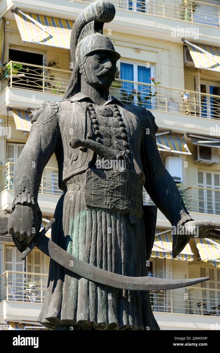 Statue von Theodiros Kolokotronis, Park Theotoka, Πάρκο Θεοτοκά, Thessaloniki, Mazedonien, Nordostgriechenland Stockfoto