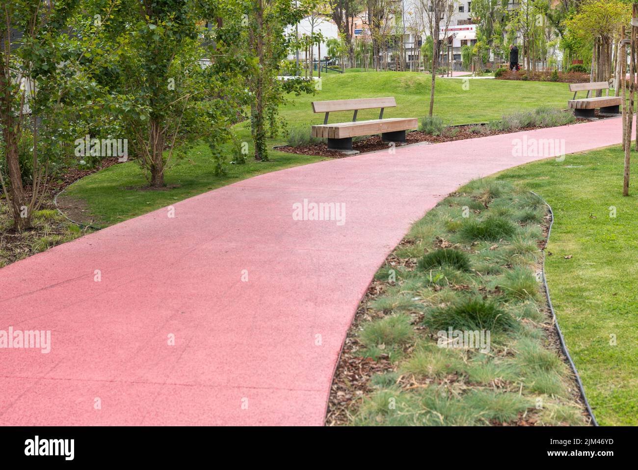 Der Almond Park befindet sich im Stadtzentrum von Torres Novas im Stadtteil Santarem, Portugal Stockfoto
