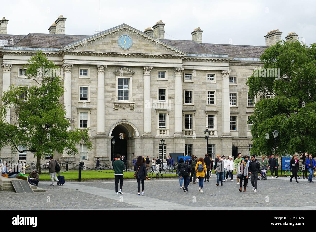 Haupteingang, Trinity College, Coláiste na Tríonóide, Dublin, Baile Átha Cliath, Irland, Éire, Irland, Írország, Europa Stockfoto