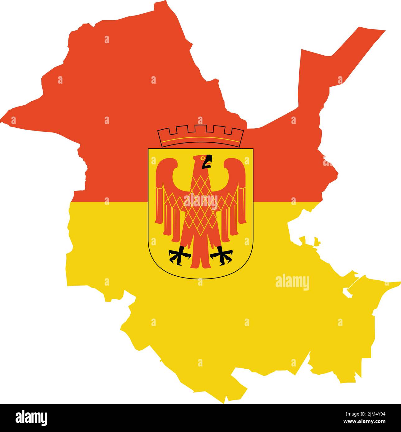 Flaggenkarte von POTSDAM, DEUTSCHLAND Stock Vektor