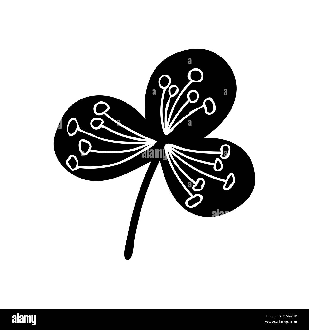 Symbol für Vektorverzweigung. Baumzweig. Baum Zweig Silhouette Symbol, Clip Art, Doodle-Stil. Handzeichnung. Floraler dekorativer Zweig einer Pflanze mit Blättern. Stock Vektor