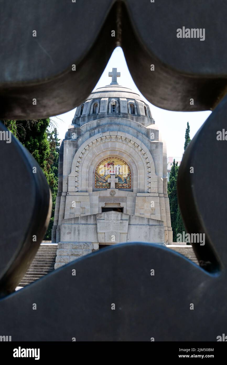 Serbische Gedenkstätte, Militärnekropole Zeitenlik, Thessaloniki, Mazedonien, Nordostgriechenland Stockfoto