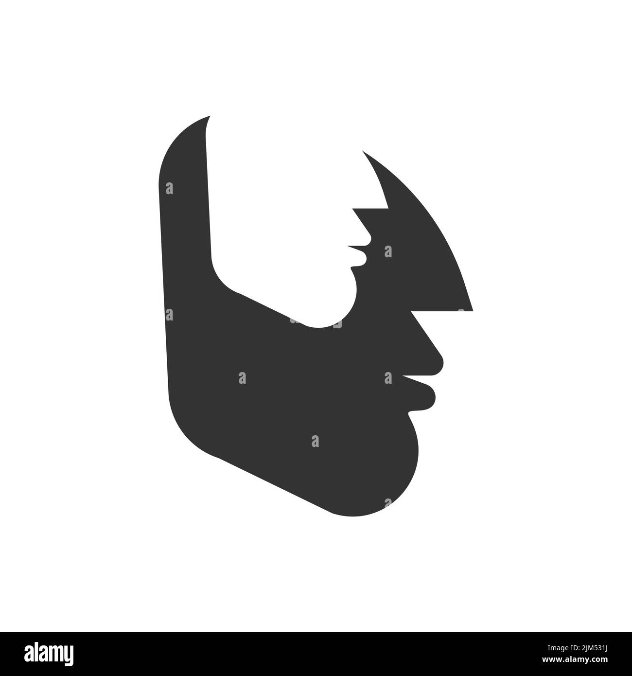 Alter Ego-Logo. Zwei männliche Profile, menschlicher Kopf. Psychologie-Ikone, Dualismus-Konzept Stock Vektor
