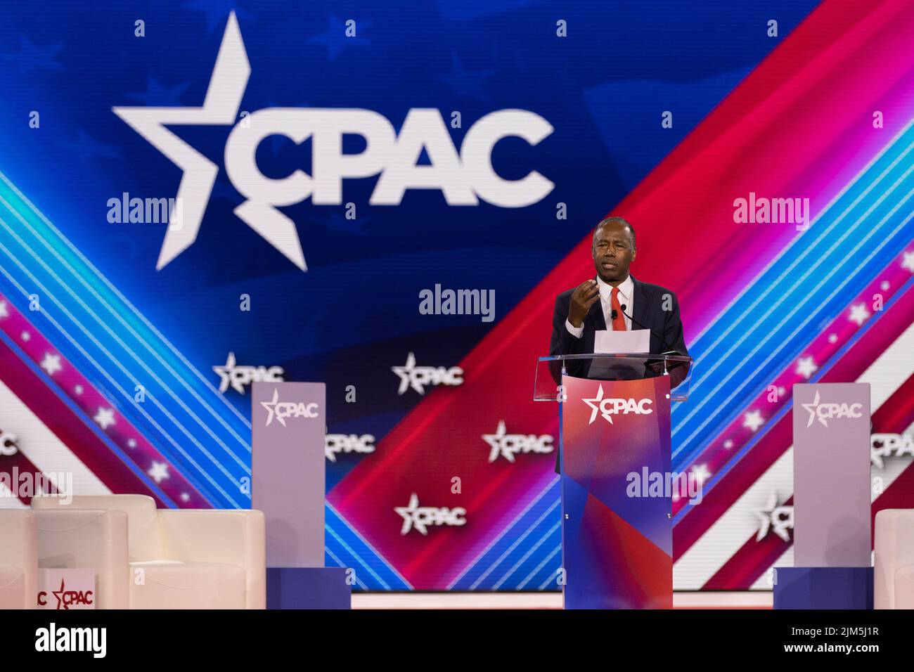 Dallas, USA. 04 August 2022. Dr. Ben Carson hält Bemerkungen auf der konservativen politischen Aktionskonferenz. Kredit: Valerio Pucci / Alamy Stockfoto