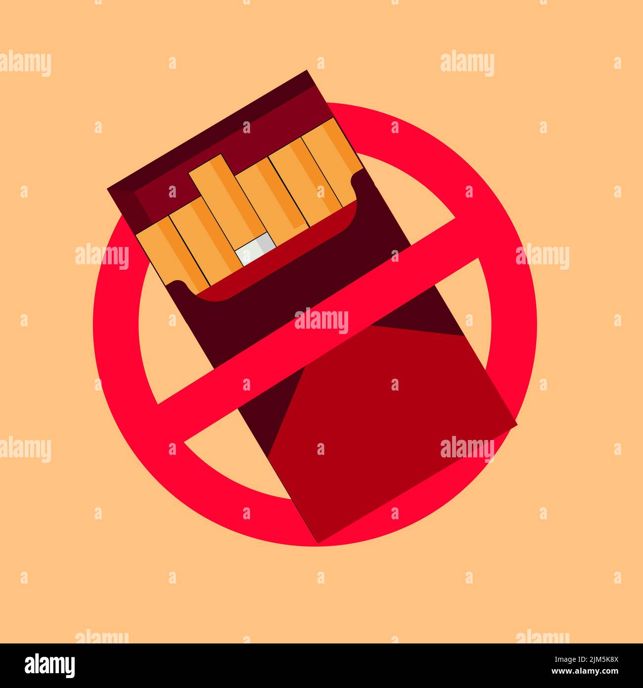 Veranschaulichung des Rauchverbots und des Tabakkonsums Stock Vektor