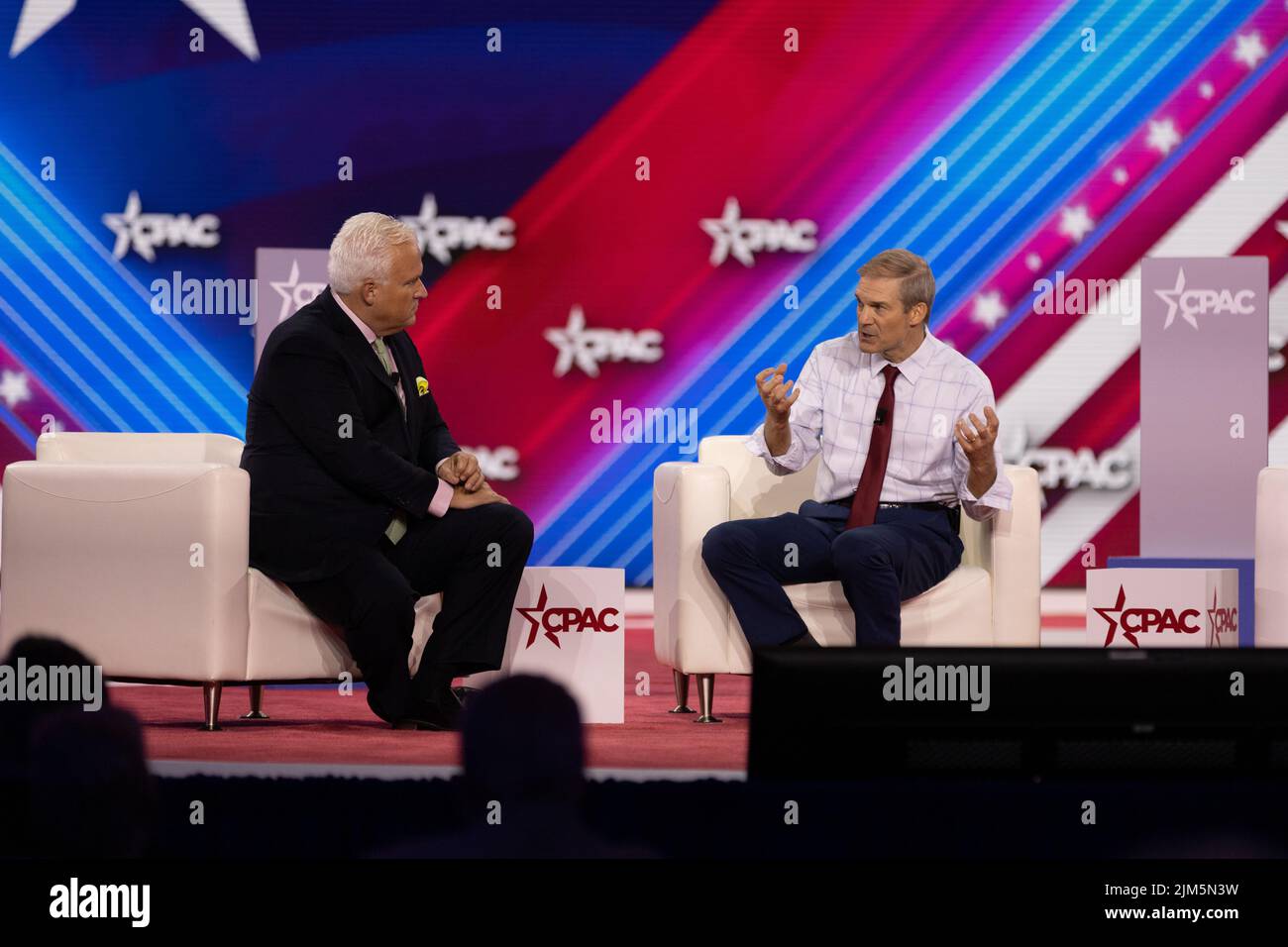 Dallas, USA. 04 August 2022. Matt Schlapp interviewt den Rep Jim Jordan auf der Conservative Political Action Conference. Kredit: Valerio Pucci / Alamy Stockfoto