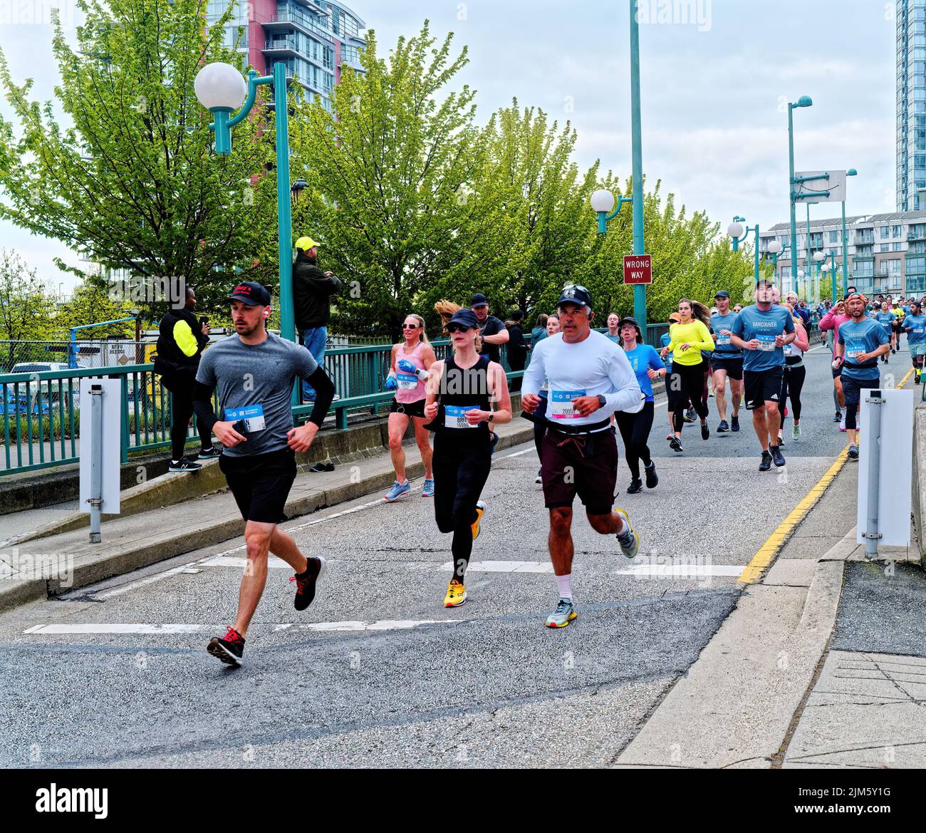 Läufer im Vancouver Marathon Stockfoto