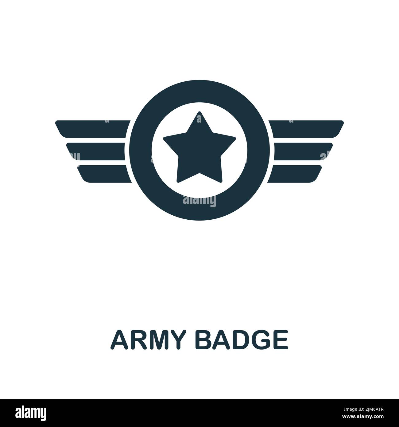 Symbol „Armeeabzeichen“. Monochrom Simple Line war Icon für Vorlagen, Webdesign und Infografiken Stock Vektor