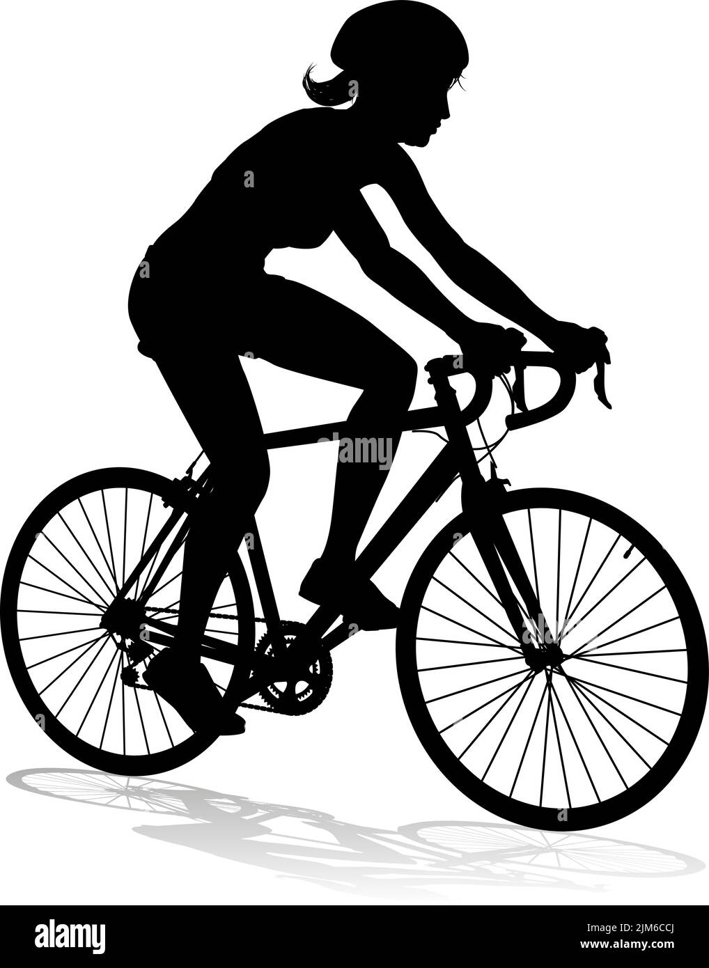 Fahrrad und Radfahrer Silhouette Stock Vektor