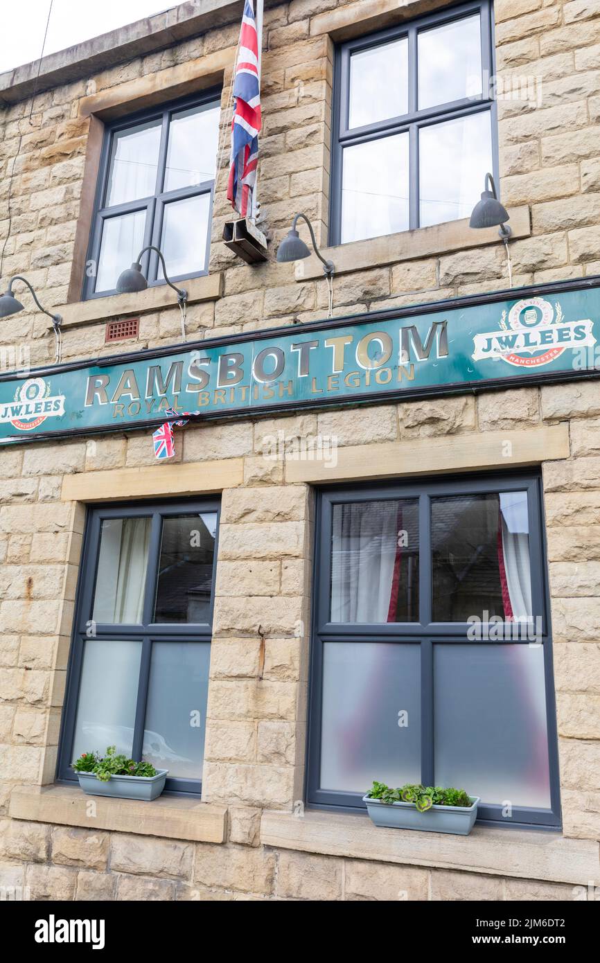 Royal British Legion Club, Zweigstelle Ramsbottom, Lancashire, England, Großbritannien, Sommer 2022 Stockfoto