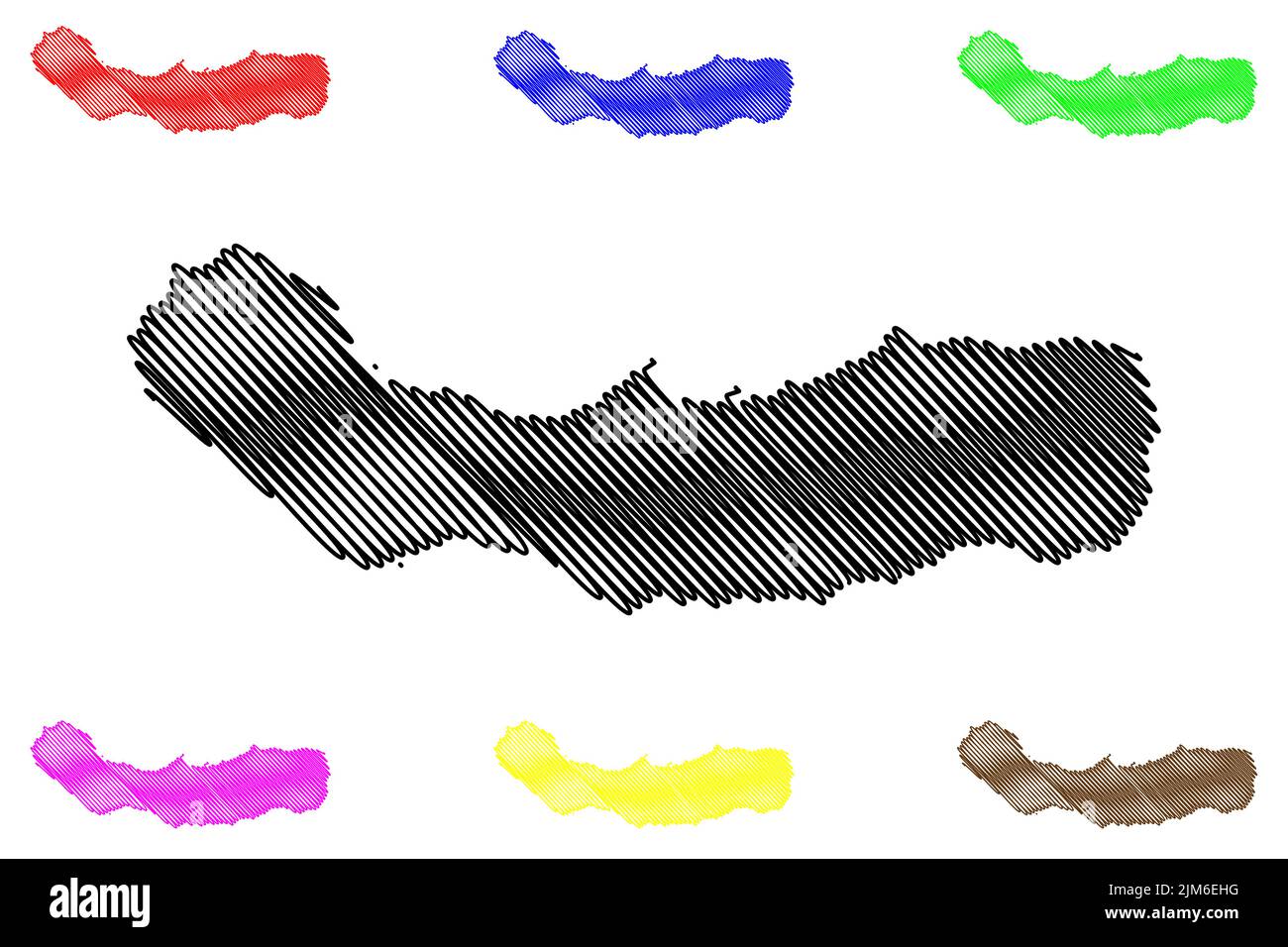 Insel Sao Miguel (Portugal, Portugiesische Republik, Autonome Region des Azoren-Archipels) Kartenvektordarstellung, Skizze Sao Miguel Karte Stock Vektor