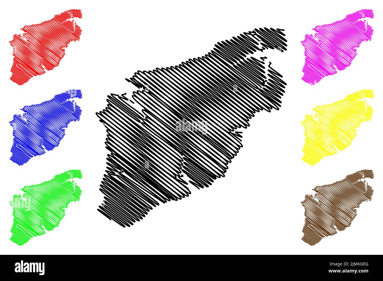 Sao Luis Island (Föderative Republik Brasilien, Sao Paulo, Süd- und Lateinamerika) Kartenvektordarstellung, Scribble-Skizze Upaon-acu oder Maranhao Isl Stock Vektor